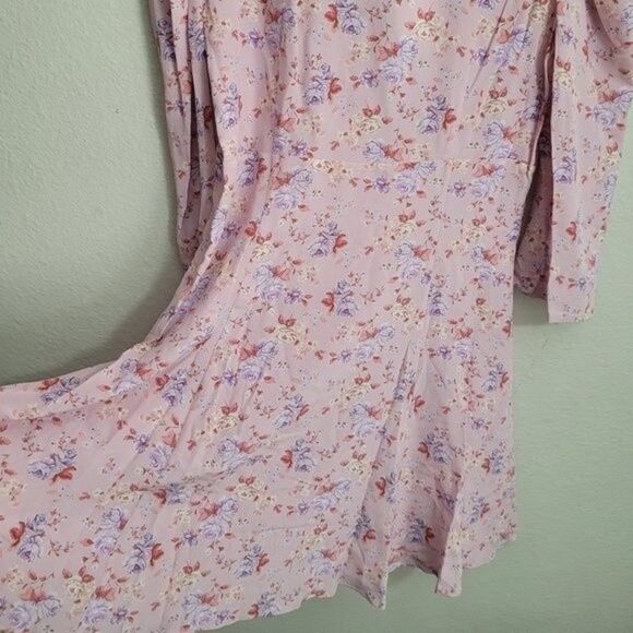 LoveShackFancy Juree Mini Dress 100% Silk Dress Pink Dust SZ6 Whimsigoth Fairy - Picture 5 of 11